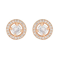 Etnico Special Stylish Latest Fashion Rose Gold Plated Cubic Zirconia Round Shape Stud Earrings For Women/Girls