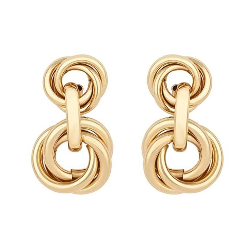 Etnico Latest Trendy Stylish Gold Plated Geometric Twisted Chunky Dangler Earrings for Women and Girls (E3192FL) (Style2)