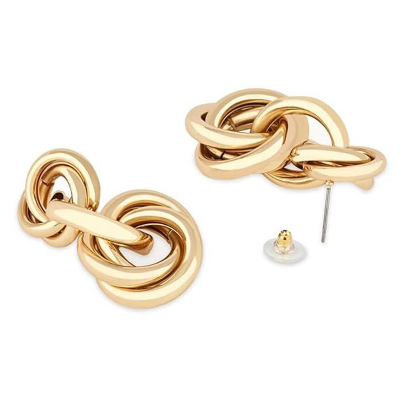 Etnico Latest Trendy Stylish Gold Plated Geometric Twisted Chunky Dangler Earrings for Women and Girls (E3192FL) (Style2)