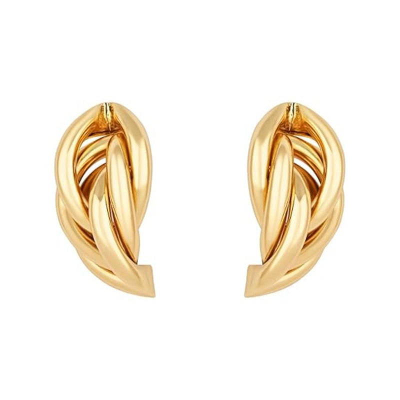 Etnico Latest Trendy Stylish Gold Plated Geometric Twisted Chunky Dangler Earrings for Women and Girls (E3193FL) (Style3)