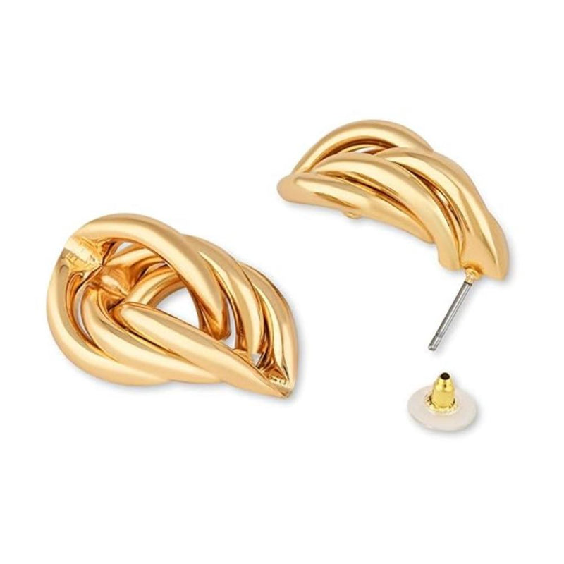 Etnico Latest Trendy Stylish Gold Plated Geometric Twisted Chunky Dangler Earrings for Women and Girls (E3193FL) (Style3)