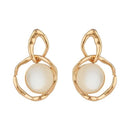 Etnico Latest Fashion Stylish Gold Plated Lightweight Freshwater Pearl Drop Dangler Chunky Earrings For Women (E3197W)