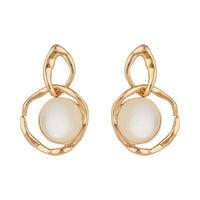 Etnico Latest Fashion Stylish Gold Plated Lightweight Freshwater Pearl Drop Dangler Chunky Earrings For Women (E3197W)