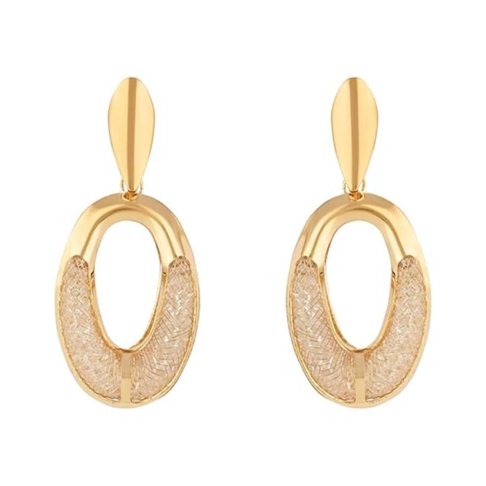 Etnico Latest Trendy Stylish Gold Plated Geometric Twist Chunky Stud Earrings for Women and Girls (Style 3)