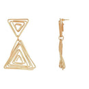 Etnico Latest Stylish Gold Plated Trendy Triangle Shape Chunky Dangler Earrings For Women (Style16) (E3205FL)