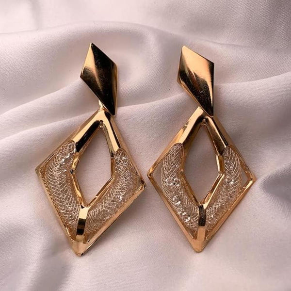 Etnico Latest Fashion Stylish Gold Plated Chunky Dangler Earrings For Women (E3207FL)