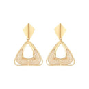 Etnico Latest Fashion Stylish Gold Plated Trendy Triangle Shape Chunky Dangler Earrings For Women