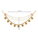 Etnico Gold Plated Traditional Pearl Layered Hair Chain/Ear chain Accessories with Hook for Women