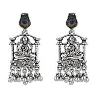 Etnico Womens Navratri Ethnic Silver Oxidised Afghani Style Trending Earrings (Style-4)