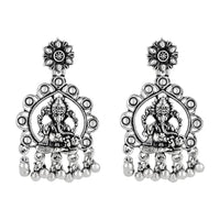 Etnico Womens Navratri Ethnic Silver Oxidised Afghani Style Trending Earrings (Style-2)