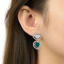 Etnico Gold Plated Latest Fashion Stylish Contemporary Stud Drop Earring For Women (E3239G)