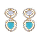 Etnico Gold Plated Latest Fashion Stylish Contemporary Stud Drop Earring For Women (E3239Sb)