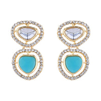 Etnico Gold Plated Latest Fashion Stylish Contemporary Stud Drop Earring For Women (E3239Sb)