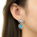 Etnico Gold Plated Latest Fashion Stylish Contemporary Stud Drop Earring For Women (E3239Sb)