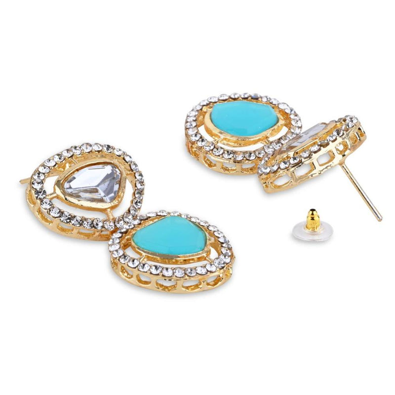 Etnico Gold Plated Latest Fashion Stylish Contemporary Stud Drop Earring For Women (E3239Sb)