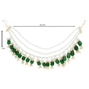 Etnico Gold Plated Traditional Pearl Layered Hair Chain/Earchain Accessories with Hook for Women