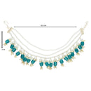 Etnico Gold Plated Traditional Pearl Layered Hair Chain/Earchain Accessories with Hook for Women