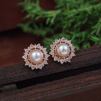 Etnico Latest Stylish CZ American Diamond Stud Earrings For Women 