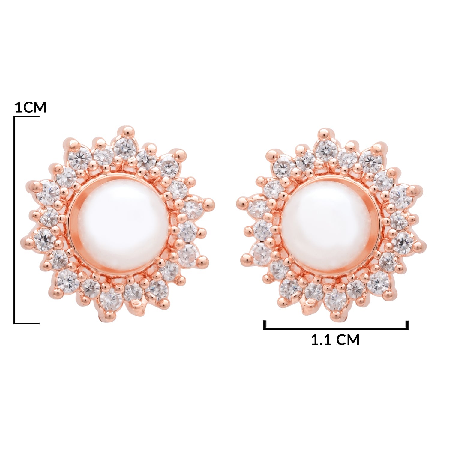 Etnico Latest Stylish CZ American Diamond Stud Earrings For Women
