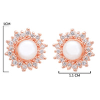 Etnico Latest Stylish CZ American Diamond Stud Earrings For Women