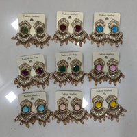 Midas Touch Pota Stone And Beaded Dangler Earrings for Women (Assorted Designs)