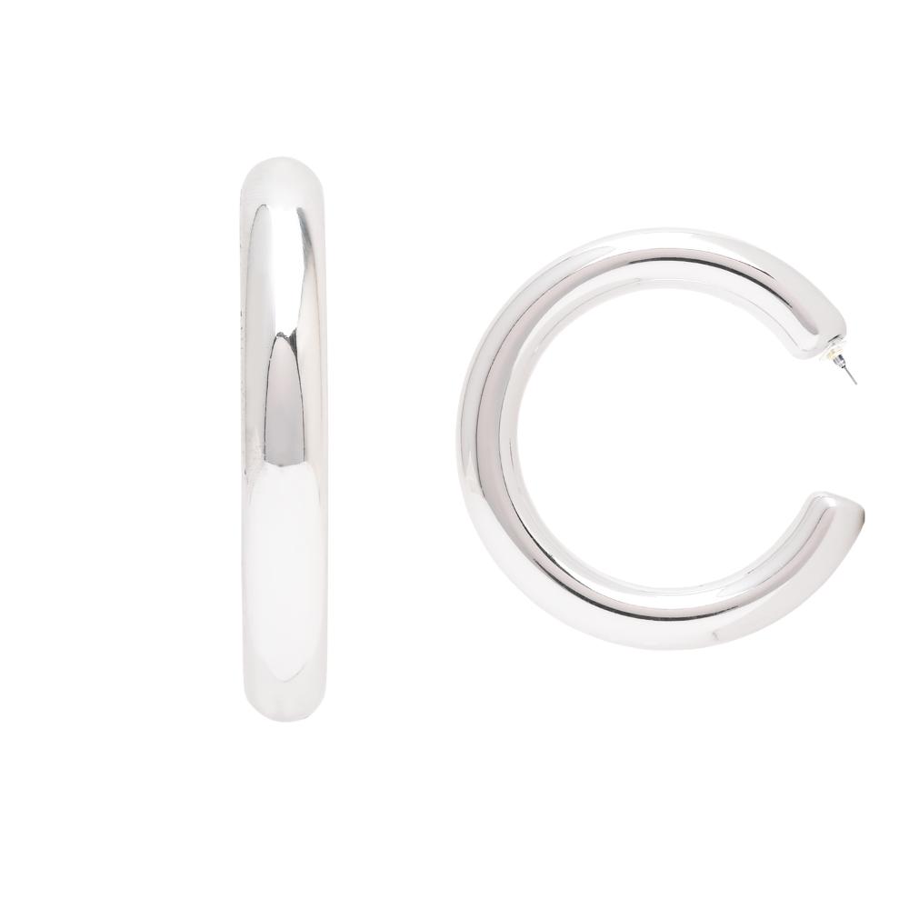 Etnico Silver Plated Small Fancy Half Hoop Earrings For