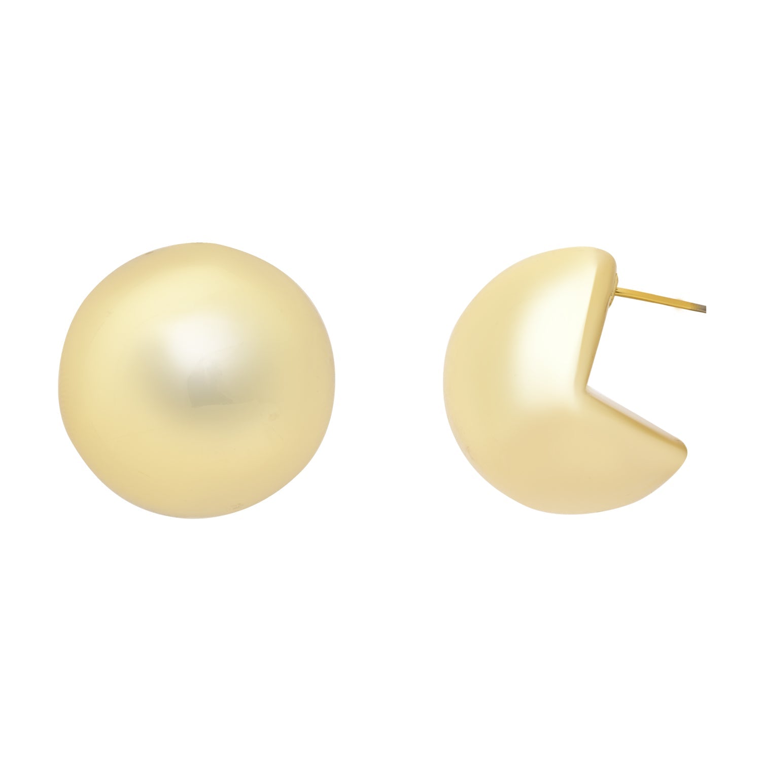 Etnico Gold Plated Half Circle Fashion Stylish Lightweight Chunky Stud Earrings For Women