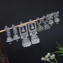 Etnico Silver Oxidised 4 different Design Jhumka Earrings Combo For Women 