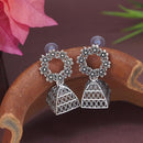 Etnico Ethnic Silver Oxidised Jhumka Earrings For Women