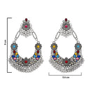 Etnico Traditional Silver Oxidised Afghani Style Dangle Earrings For Women