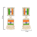 Etnico Traditional White Gold Plated National Flag Ethnic Jhumka Earrings For Women