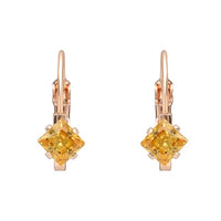 Etnico Silver Plated Trillion-Cut Lever back Drop Small Fancy Earrings For Women