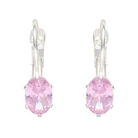 Etnico Silver Plated Trillion-Cut Lever back Drop Small Fancy Earrings For Women