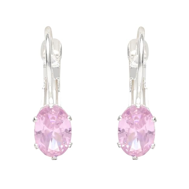 Etnico Silver Plated Trillion-Cut Lever back Drop Small Fancy Earrings For Women