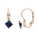 Etnico Rose Gold Plated Square-Cut Lever back Drop Small Fancy Earrings For Women