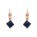 Etnico Rose Gold Plated Square-Cut Lever back Drop Small Fancy Earrings For Women