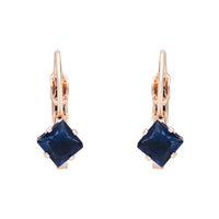 Etnico Rose Gold Plated Square-Cut Lever back Drop Small Fancy Earrings For Women