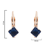 Etnico Rose Gold Plated Square-Cut Lever back Drop Small Fancy Earrings For Women