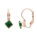 Etnico Rose Gold Plated Square-Cut Lever back Drop Small Fancy Earrings For Women
