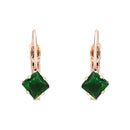 Etnico Rose Gold Plated Square-Cut Lever back Drop Small Fancy Earrings For Women