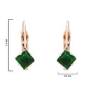Etnico Rose Gold Plated Square-Cut Lever back Drop Small Fancy Earrings For Women