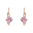 Etnico Rose Gold Plated Square-Cut Lever back Drop Small Fancy Earrings For Women