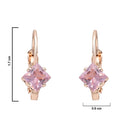 Etnico Rose Gold Plated Square-Cut Lever back Drop Small Fancy Earrings For Women