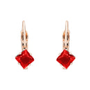 Etnico Rose Gold Plated Square-Cut Lever back Drop Small Fancy Earrings For Women