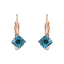 Etnico Rose Gold Plated Square-Cut Lever back Drop Small Fancy Earrings For Women