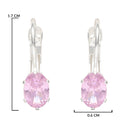 Etnico Silver Plated Oval-Cut Lever back Drop Small Fancy Earrings For Women