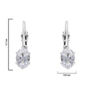 Etnico Silver Plated Oval-Cut Lever back Drop Small Fancy Earrings For Women