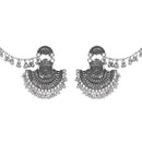 Etnico Silver Oxidised Traditional Jhumka Hair Chain/Ear chain Accessories with Hook For Women