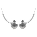 Etnico Silver Oxidised Traditional Jhumka Hair Chain/Ear chain Accessories with Hook For Women