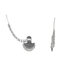 Etnico Silver Oxidised Traditional Jhumka Hair Chain/Ear chain Accessories with Hook For Women